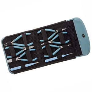 Ensemble d'outils de fabrication de bijoux en acier inoxydable de haute qualité, pince à bec rond, pincettes, kit d'outils de perlage pour bracelet et collier - Product Image 1