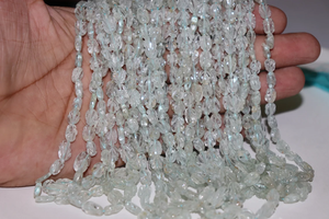 Perles de sculpture aigue-marine forme ovale bleue 6*8mm 16 pouces pierre naturelle pour la fabrication de bijoux - Product Image 6