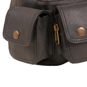 Sac banane élégant et professionnel en cuir véritable de qualité supérieure, avec fermeture éclair, durable, ajusté et imperméable - Product Image 5