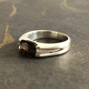 Handmade Designer Smoky <b>Quartz</b> <b>Ring</b> 4.5 Grams Cushion Cut Emerald & Cushion Cut Diamond Bezel Setting Everyday Wear Fine Jewelry - Product Image 2
