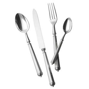 Ensemble de couverts classiques en acier inoxydable avec finition miroir haute brillance, compatibles lave-vaisselle, pour les dîners de mariage - Product Image 1