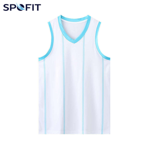 SPOFIT Camiseta de baloncesto de malla amarilla sin mangas, cuello redondo, unisex, transpirable, de secado rápido, ropa deportiva para adultos - Product Image 5
