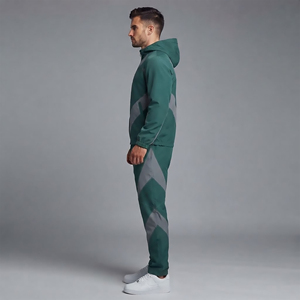 Wholesale Custom made Men Zip up <b>Jacket</b> and Jogger Two Pieces Pants Set Cut and Sew Reflective Nylon Windbreaker Baggy Tracksuit - Product Image 1