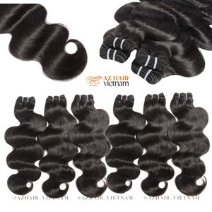 Venta al por mayor de extensiones de cabello humano Remy virgen máquina ondulada natural vietnamita doble trama tinte más oscuro adecuado 100% cutícula alineada - Product Image 6