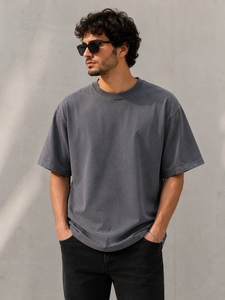 Custom Vintage <b>Acid</b> Wash Oversized T-Shirt 100% Cotton Heavyweight Streetwear Men's Blank Retro <b>Drop</b> Shoulder Tee - Product Image 2