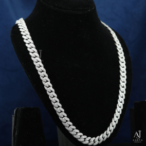 Collier ras du cou AARVA JEWELS pour homme en argent 925 plaqué or 18 carats avec moissanite, style luxueux, à porter au quotidien - Product Image 3