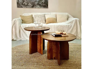 Modern <b>Solid</b> Mango <b>Wood</b> Coffee Table for Living Room Minimalist Design Made in Rajasthan - Product Image 2
