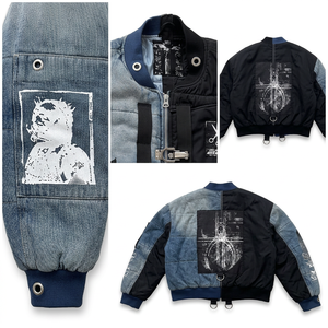 Veste en jean pour homme, délavée et usée, style streetwear décontracté - Product Image 4