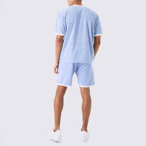 Conjunto de Camiseta y Pantalones Cortos de Algodón de Primera Calidad para Hombre, Cuello Redondo, Color Sólido, Ropa Casual de Verano, Transpirable - Product Image 2