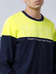 Sudadera de Cuello Redondo para Hombre, Diseño con Bloques de Color, Corte Regular, Informal, Tejida, 100% Algodón, para Otoño - Product Image 6
