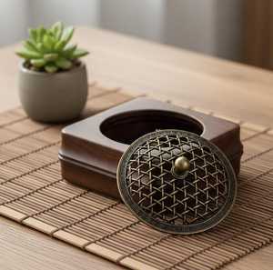 Elegance Wooden <b>Oud</b> Resin Incense Burner Artisan Crafted <b>Bakhoor</b> Burner for Prayer Room Serenity and Home Fragrance - Product Image 6