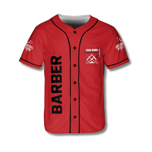 Nouvelle Arrivée - Vêtements de Travail pour Barbiers de Haute Qualité - Logo Personnalisé - Sublimation - T-Shirt Respirant - Blouse Lavable - Style Maillot de Baseball - Product Image 1