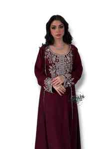 Ensemble 2 pièces de luxe AWAIS HOUSE pour femmes musulmanes, en mousseline unie perlée, lavable, écologique, avec soutien-gorge intégré - Product Image 4