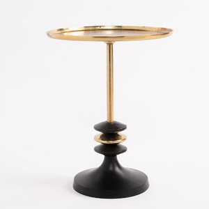 Table à boissons moderne avec base noire en aluminium moulé, hauteur 22 pouces - Product Image 1