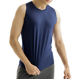 Latest Design Men's Casual Knitted Tank <b>Top</b> <b>Navy</b> Blue Color Cotton Polyester Fitness Wear 220GSM Men's Summer Tank <b>Tops</b> - Product Image 1