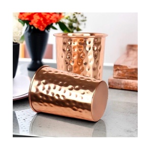 Superior Copper Water Glass Handmade Tumbler Ayurvedic Wellness Vessel Elegant Kitchen Dining Durable Metal <b>Drinkware</b> - Product Image 4