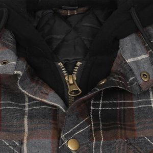 Top New Men's Flannel Double Layer Hoody Latest Designs Zip Up 2 Pocket Style Long String Cotton Flannel Hoodies - Product Image 5