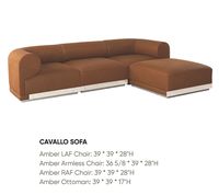 Sofá Seccional Modular de 3 Piezas, Tapizado en Cuero Real Ecológico, de Lujo Moderno, con Otomana, para Muebles de Sala de Estar