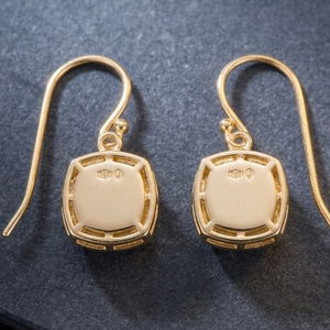 Boucles d'oreilles élégantes en perles blanches CZ, argent sterling 925 plaqué or 18 carats, 10 mm, bijoux ethniques pour femmes - Product Image 3