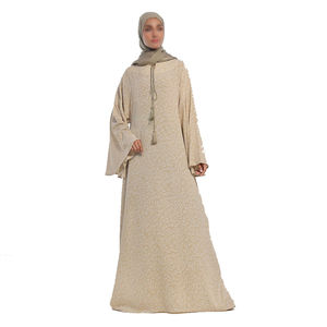 Elegante Abaya para Mujer, Transpirable, de Polietersulfona Sedosa, Manga Larga, Ligera, Vestido Musulmán con Diseños Personalizados - Product Image 6