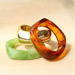 Bracelet manchette léger en résine acrylique pour femme, bracelets en résine faits à la main, sans plomb, bracelets en résine unisexe, bonne affaire - Product Image 5