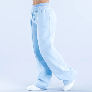 Pantalon de survêtement en coton bleu clair pour homme, taille élastique, décontracté, avec poches latérales, respirant, pour l'automne - Product Image 3