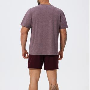 Vêtements de sport personnalisés avec logo pour hommes, respirants, à séchage rapide, manches courtes, hauts de fitness, col rond, t-shirts de sport, t-shirt de gym pour hommes - Product Image 2