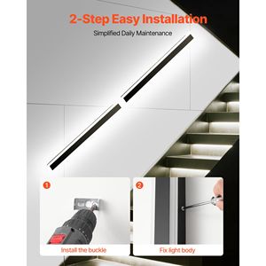 Applique da Esterno Moderne da 120 cm (47.2 pollici) - Confezione da 2, Impermeabili IP65, 2700K/6000K, Alimentazione CA - Product Image 5