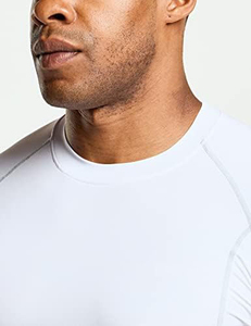 Hot Selling Rash Guards For <b>Men</b> Gym Wear Compression T-Shirts Plain White Solid Color Fitness Rash Guards on Very Best Prices - Product Image 5