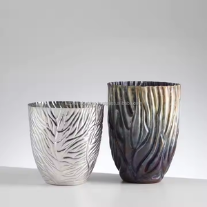 Cast Aluminium Decorative <b>Vase</b> Casted Table <b>Flower</b> <b>Vase</b> Antique <b>Black</b> Finish Modern Home Decor by Azora industries - Product Image 2