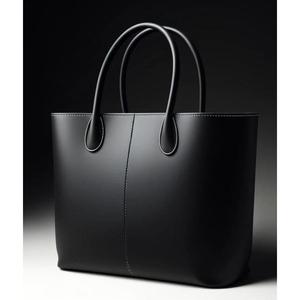 Black Color Real Animal Hide Genuine Leather Handbags Ladies Shopping Bags Lightweight Classic Style Daily Use - Product Image 3