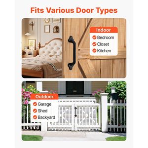 Heavy Duty 9-Inch Rustic <b>Barn</b> <b>Door</b> <b>Handle</b> Carbon Steel Garden Gate Pull <b>Handle</b> - Product Image 6