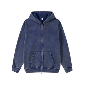 Sweat-shirt à capuche zippé noir pour homme, couleur unie, coupe décontractée, poche, manches classiques, tissu polaire, 100% coton - Product Image 5