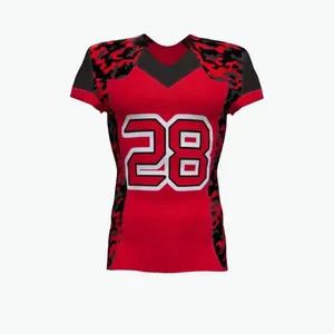 Maillot de football américain personnalisé avec logo imprimé par transfert thermique, modèle équipe, professionnel, athlétique, unisexe, adulte, antibactérien - Product Image 1