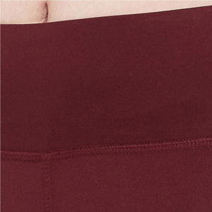 Ensemble de yoga bordeaux pour femme, legging taille mi-haute et crop top dos nageur, sans couture, respirant, deux pièces, sportswear, longueur intégrale, couleur unie sur le devant - Product Image 6