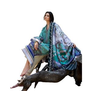 Elegante Traje Estampado para Mujer con Estampado Floral Pakistaní - Product Image 4