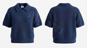 Camiseta Polo de Mohair 100% de Alta Calidad, Manga Corta, Tejido de Punto Suave, Cómoda, Informal, Elegante y Ligera - Product Image 3