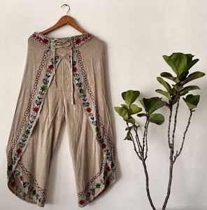 Elegant 100% Cotton <b>Pyjama</b> <b>for</b> Women Casual Breathable Rayon Crepe Palazzo Pants Soft Woven Sleepwear <b>for</b> Home Use <b>for</b> Spring - Product Image 3