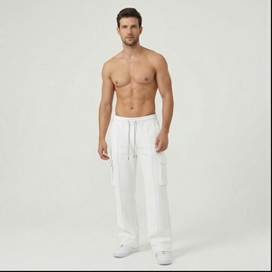 Pantalones de correr de pierna recta con logotipo para mujer, pantalones Cargo deportivos, ropa de calle, pantalones de pierna ancha rectos con cordón para mujer, bolsillos múltiples - Product Image 1
