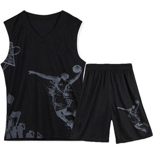 Conjunto de camiseta de baloncesto roja sin mangas con cuello en V y número 11, rayas blancas, uniformes de poliéster que absorben la humedad para adultos - Product Image 2