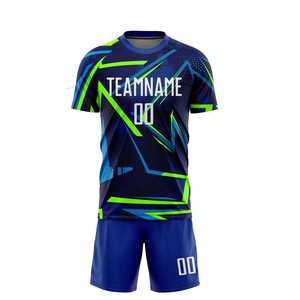 Uniforme de Fútbol Ligero 100% Poliéster Transpirable, Jersey y Pantalones Cortos con Control de Humedad, Nombre del Equipo Personalizado para Deportes - Product Image 1