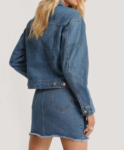 Custom Women's White <b>Denim</b> <b>Jacket</b> Button Front Long Sleeve Casual Jean <b>Jacket</b> with Chest Flap Pockets Wholesale - Product Image 6