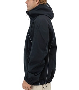 <b>Black</b> Outdoor <b>Windbreaker</b> Jacket Water Resistance Breathable Reflective Strips Polyester Windproof <b>Windbreaker</b> Jacket - Product Image 6