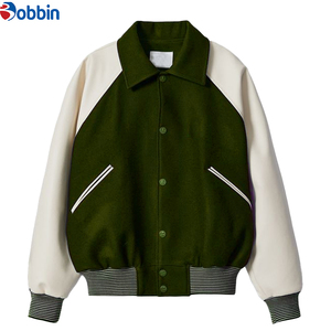 Veste universitaire unisexe, style varsity, pour le sport d'hiver, le basketball, réversible, écologique, respirante, en laine et polyester - Product Image 1