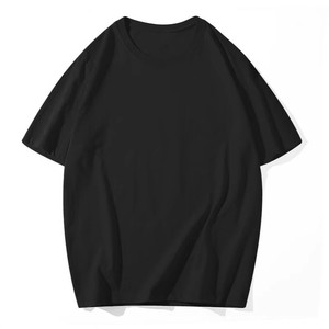 Men's Custom Printed <b>Plain</b> <b>Black</b> Short Sleeve <b>T</b>-<b>Shirt</b> 100% Cotton O-Neck Oversized Casual Jersey Knitted Solid Color - Product Image 1