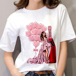Camiseta Básica Y2K Personalizada para Mujer, Estilo Años 90, Cuello Redondo, Algodón Suave, Fabricación OEM - Product Image 5