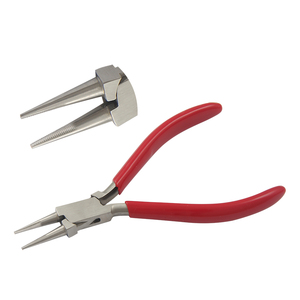 Round Nose Pliers 130mm Serrated Jaws Without Spring PVC Handles Box Joint Jewelry Making DIY <b>Crafts</b> Needle Nose Pliers - Product Image 1