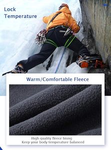 Pantalones de esquí y snowboard negros para hombre con cremalleras naranjas y rodillas reforzadas, ropa de invierno a prueba de viento - Product Image 6