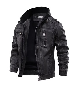 Hot Selling <b>Men</b> Clothing <b>Leather</b> <b>Jacket</b> New Fashion <b>Men</b> <b>Leather</b> <b>Jacket</b> Windproof <b>Leather</b> <b>Jacket</b> - Product Image 3