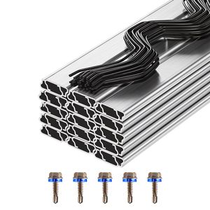 Lot de 30 kits de canaux de fixation pour fil de serre en PVC de 2 mètres, en alliage d'aluminium, avec ressort, pour fil ondulé - Product Image 1